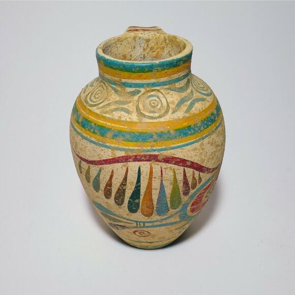 Rare Clay Pot Copy from Island of Kreta 1500 B.C. No 334 Greece Pottery - Picture 2 of 6